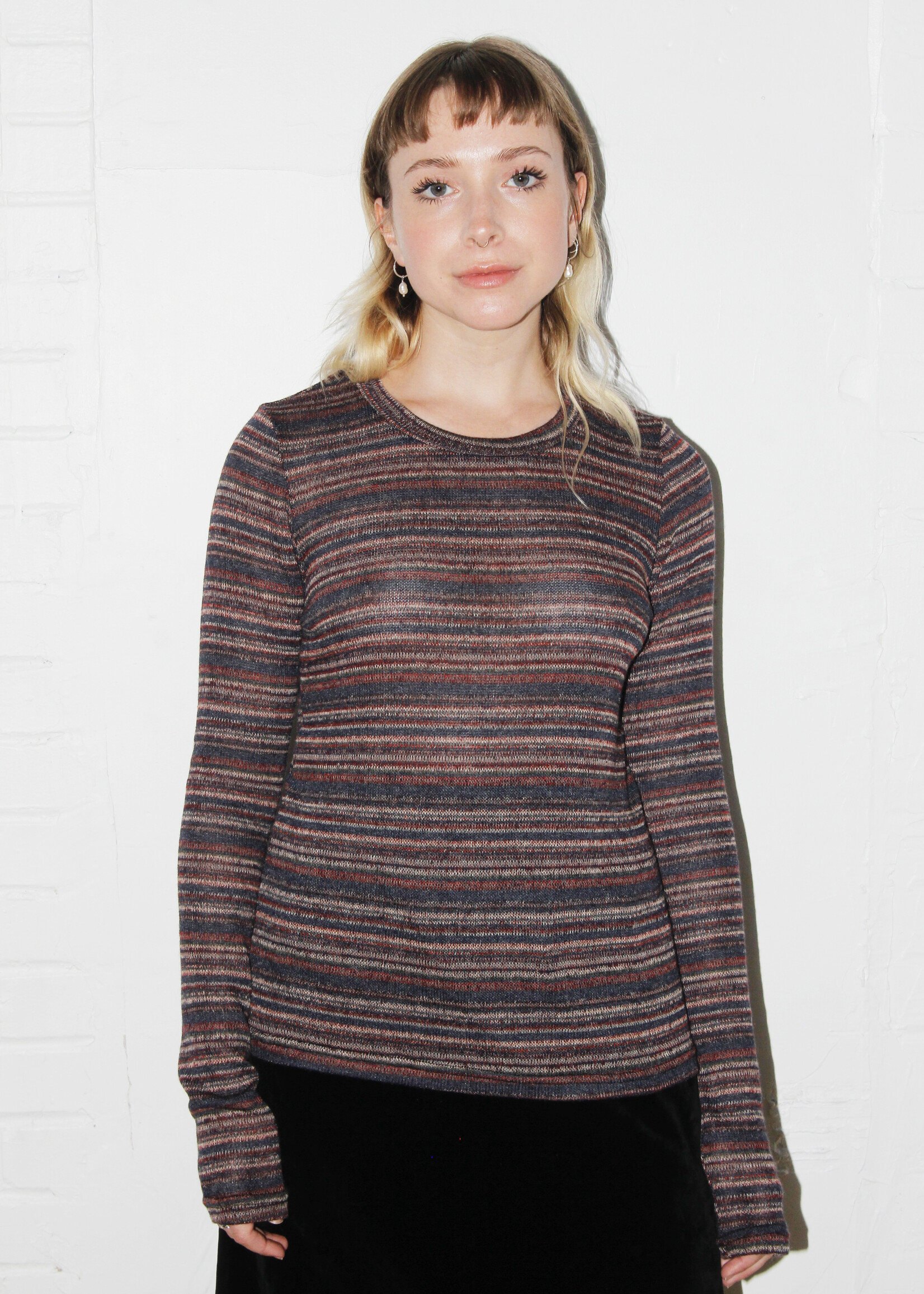 Studio Citizen Studio Citizen Long Fitted Top in Striped Knit