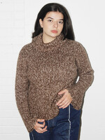Vintage Brown Textured Knit Sweater - L