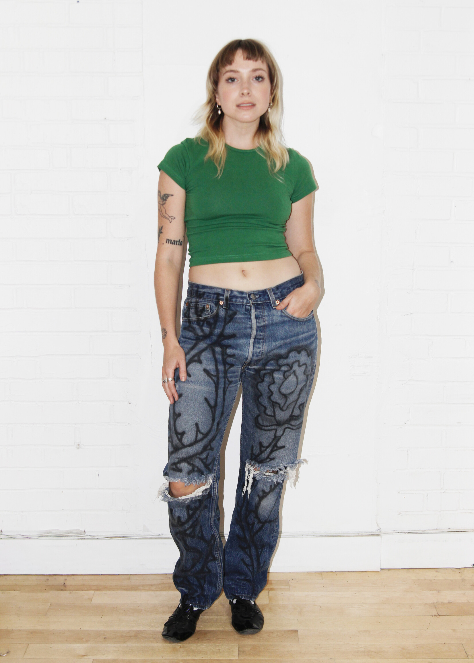 Baby's Baby Baby Baby's Baby Baby Airbrushed Rose Jeans
