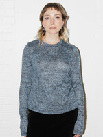 Studio Citizen Long Fitted Top in Blue and Black Marled Knit  Available at our Mile End Shop Email to order