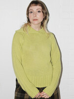 Vintage Lime Green Knit Sweater - M