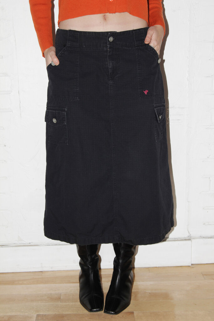 Vintage Vintage Black Denim Skirt - S/M