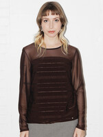 Vintage Brown Mesh Top - M