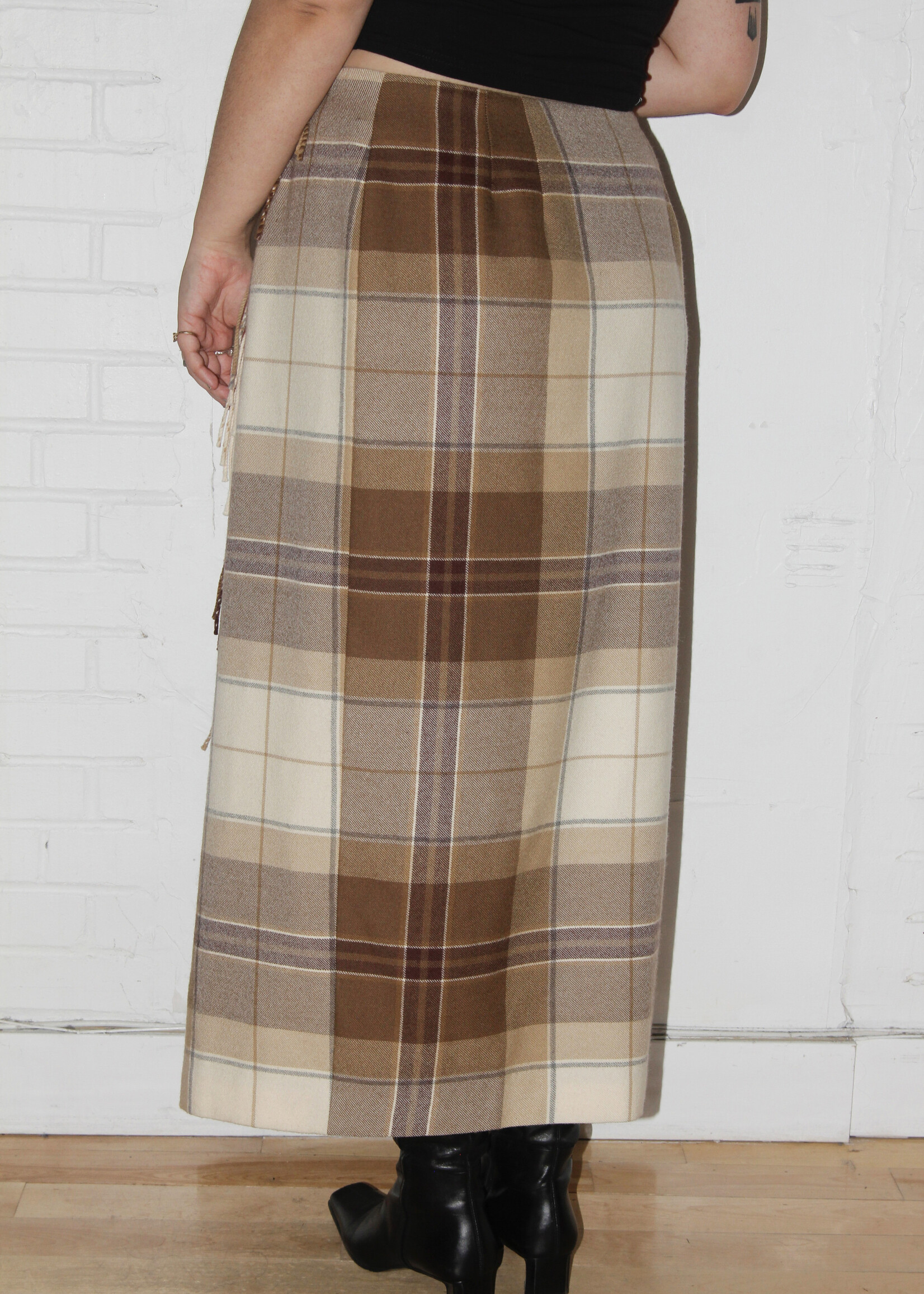 Pleat Pocket Maxi Skirt - Early Tide Plaid - MY MUM MADE IT