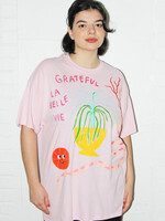 Char Bataille Hand Painted "Grateful La Belle Vie" T-shirt