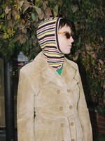 Studio Citizen Balaclava in Brown, Yellow, White & Green Stripe