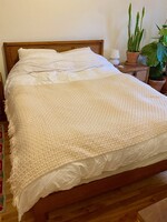 Vintage Cream Crochet Throw