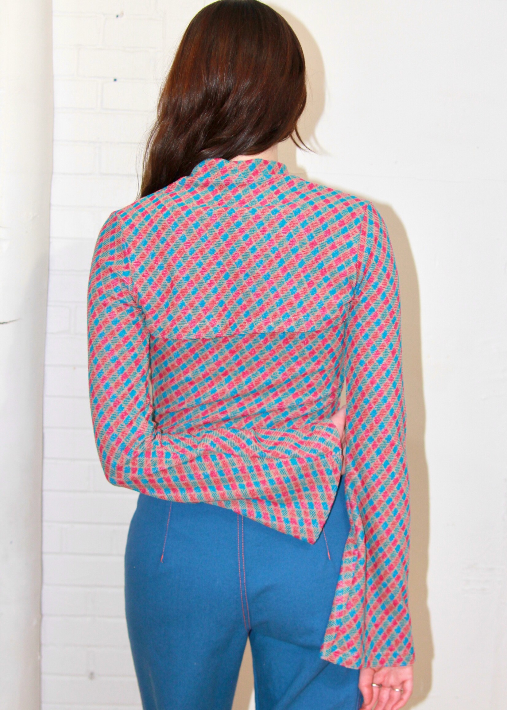 Studio Citizen Studio Citizen Shrug and Tank Top Combo in Turquoise and Pink Diamond