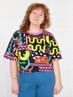 Studio Citizen Boxy Tee in Colourful Abstract Print