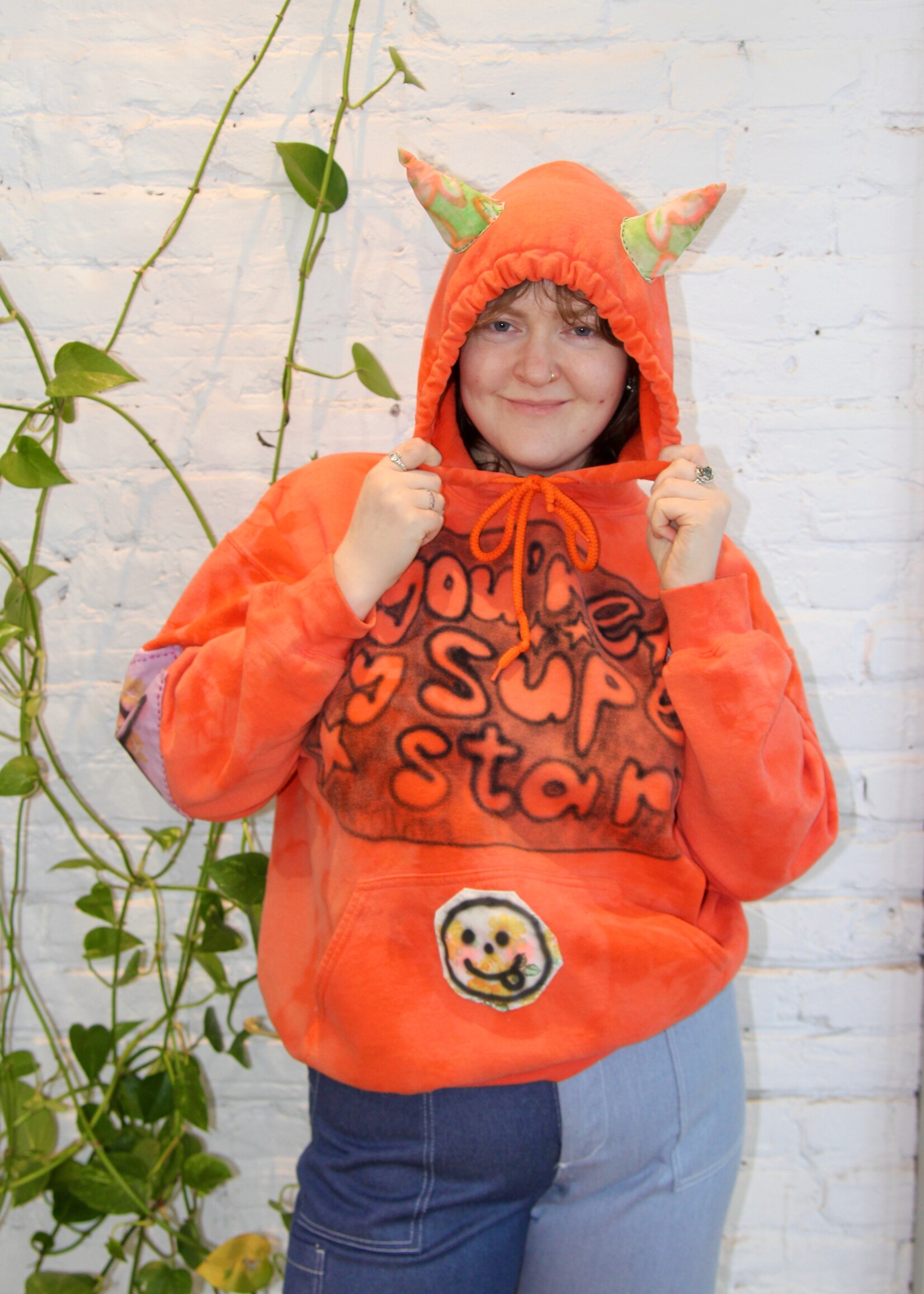 Baby's Baby Baby Air Brushed Hoodie with Devil Horns