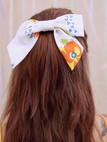Studio Citizen Upcycled Hair Bow - Vintage Orange Floral