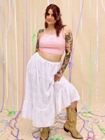 Studio Citizen Upcycled Western Drawstring Skirt - Embroidered Flower