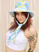 Studio Citizen Upcycled Sun Hat - 60s Blue Floral