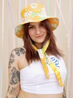 Studio Citizen Upcycled Sun Hat - 60s Yellow Floral