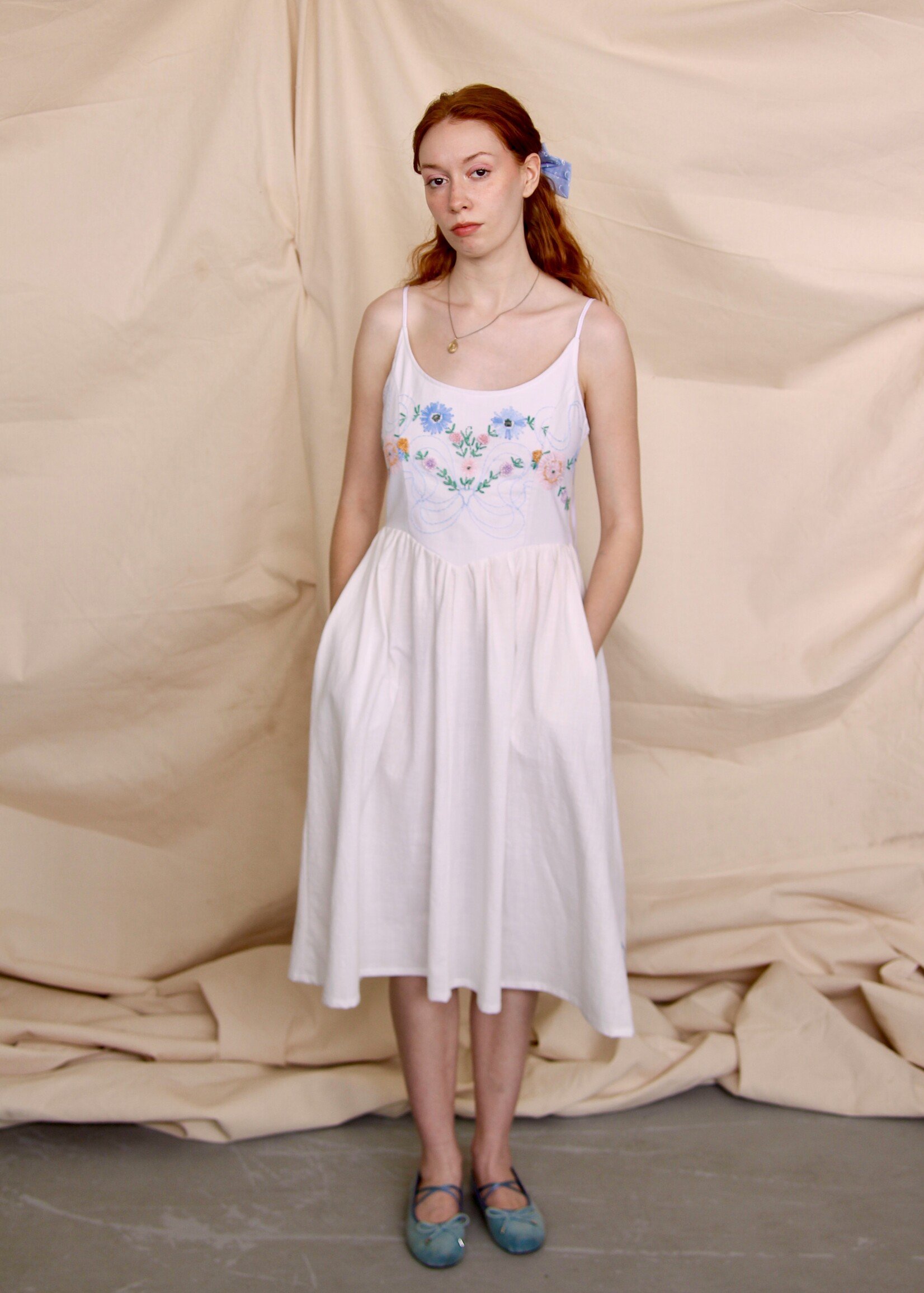 Studio Citizen Studio Citizen Upcycled Maiden Dress with Embroidered Bodice - Size XS