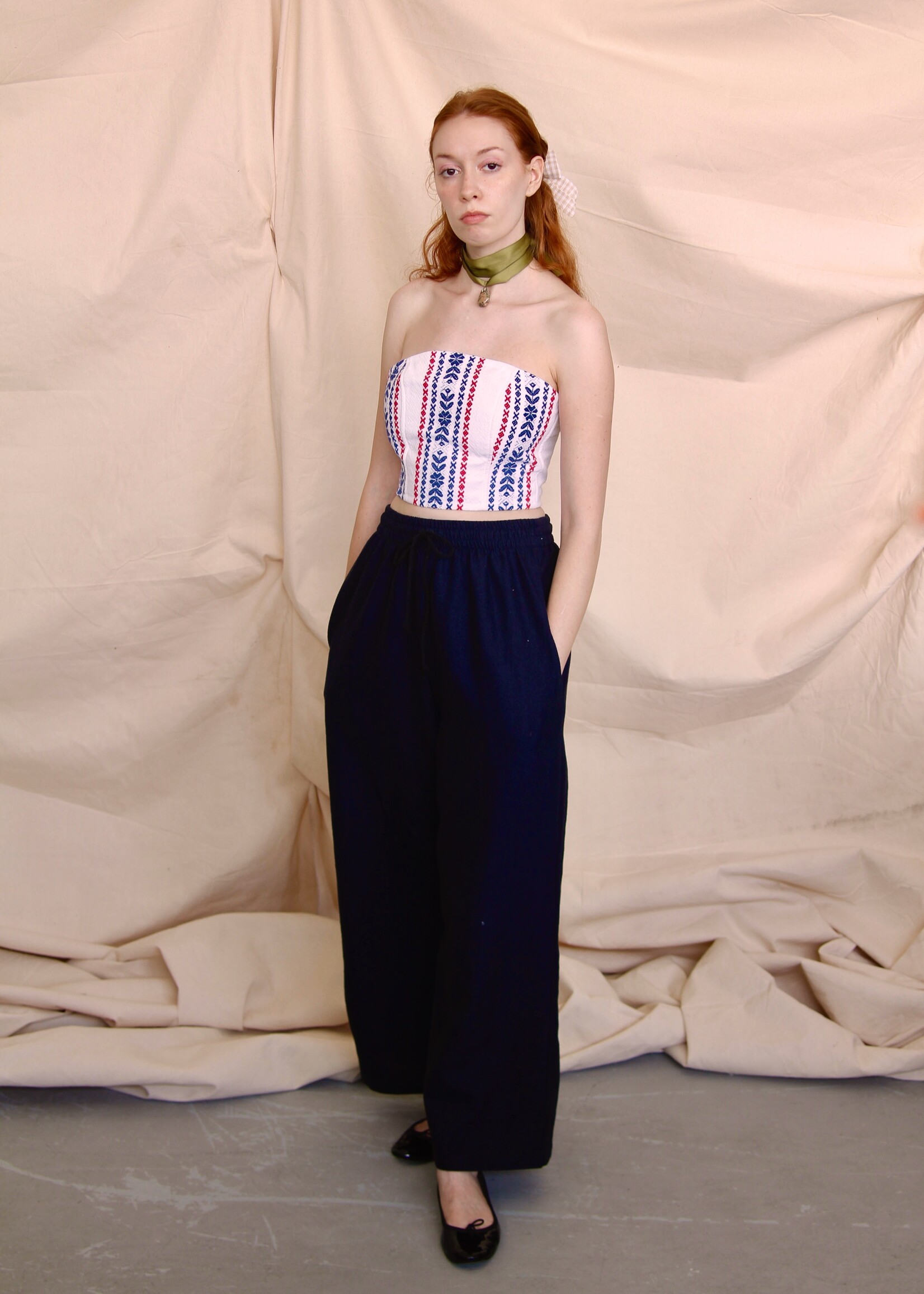 Studio Citizen Studio Citizen Super Relaxed Fit Drawstring Pant in Navy Linen