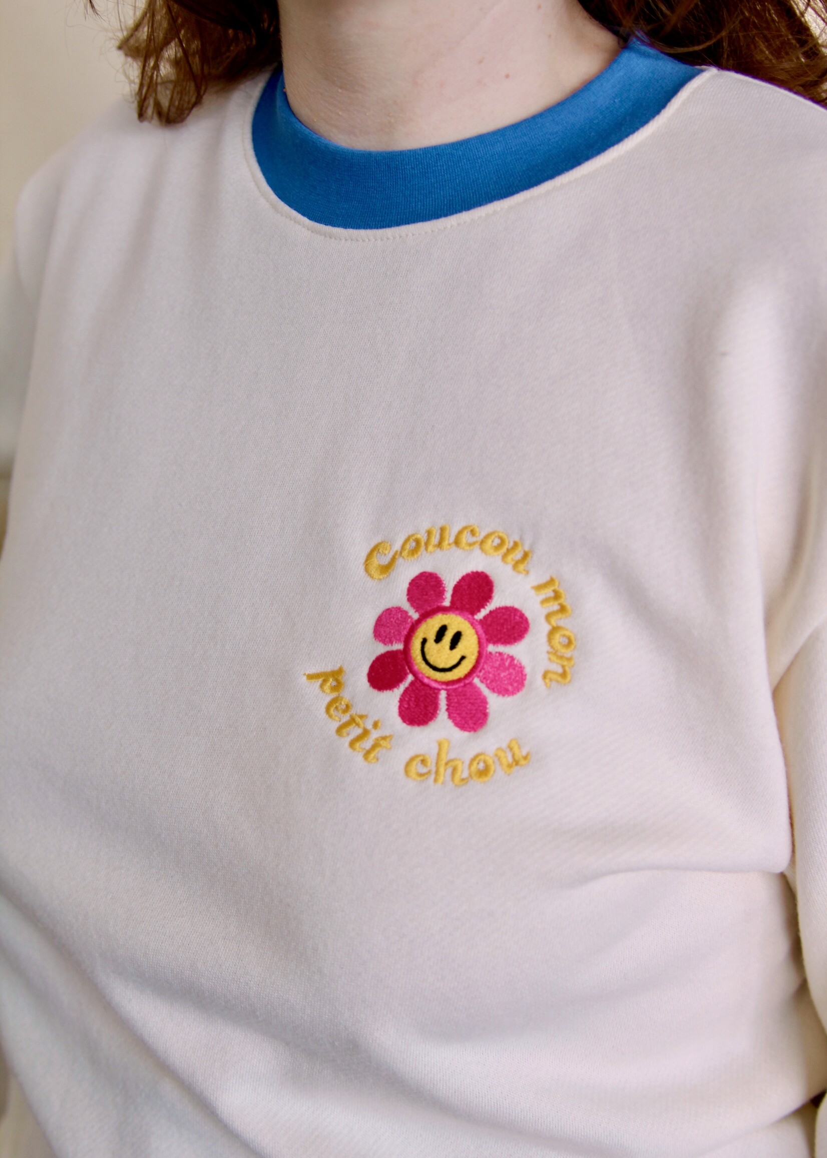 Studio Citizen Studio Citizen "Coucou Mon Petit Chou" Sweater in Cream and Yellow