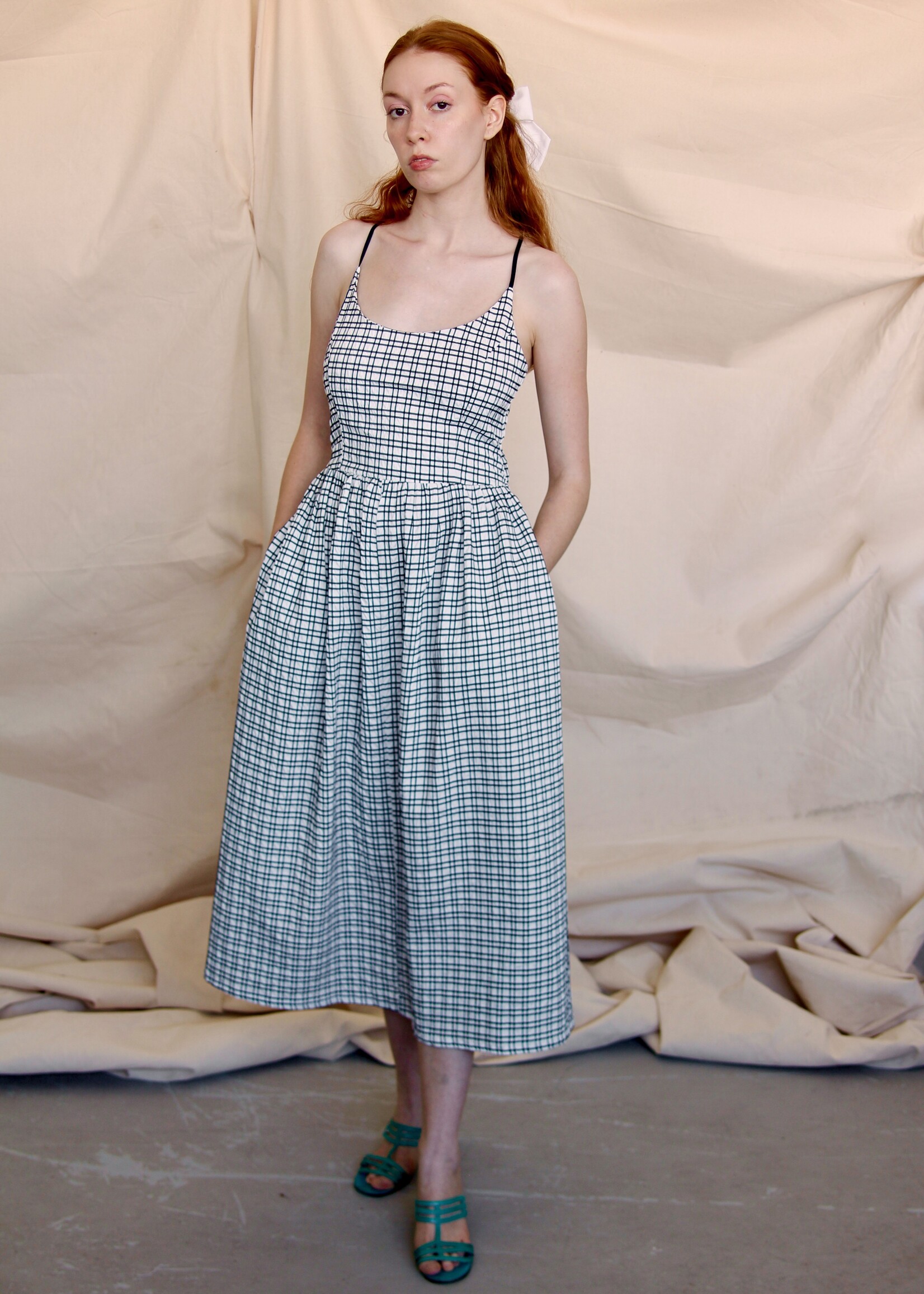 Studio Citizen Studio Citizen Maiden Lace-up Dress - Black and White Check