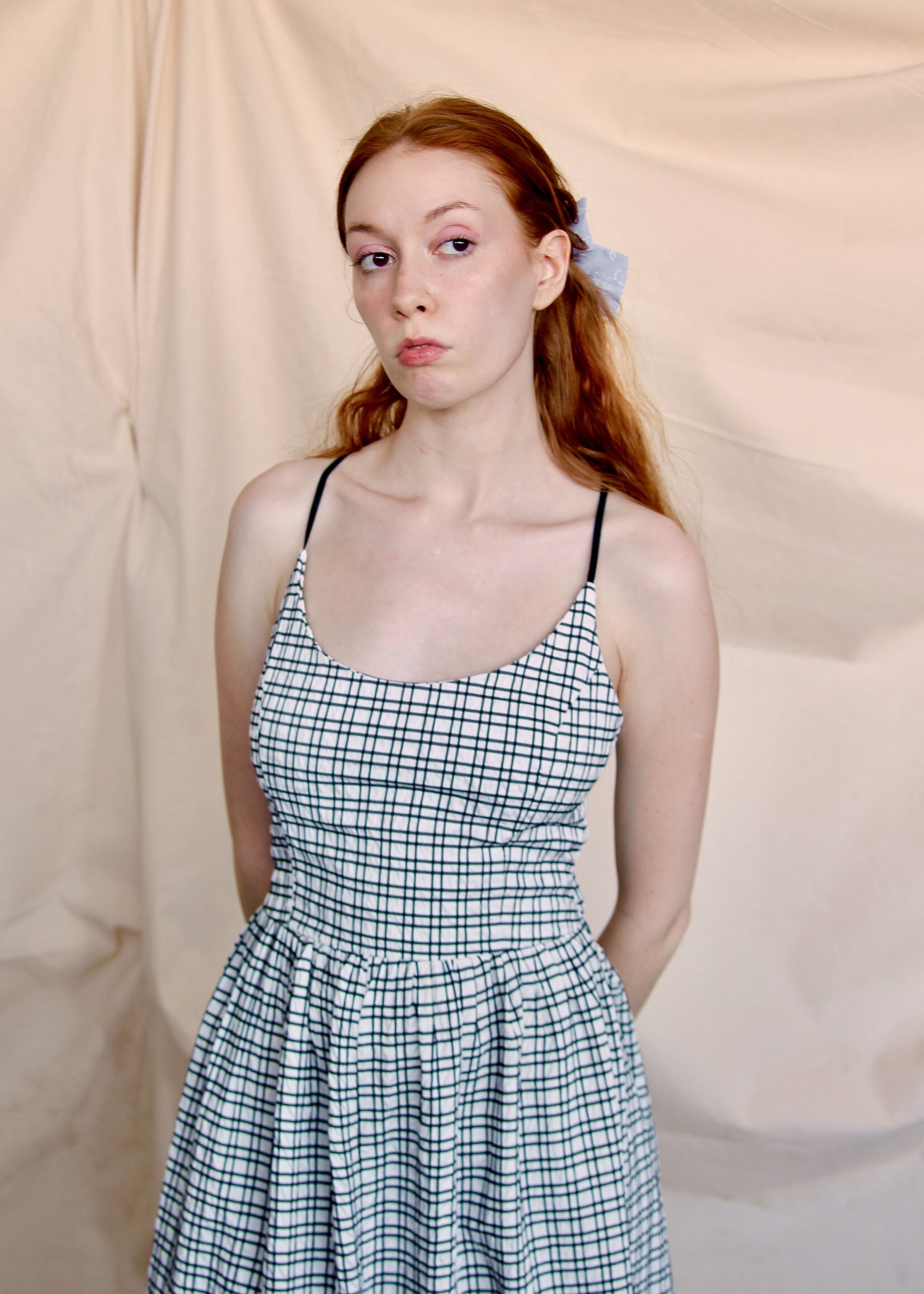 Studio Citizen Studio Citizen Maiden Lace-up Dress - Black and White Check