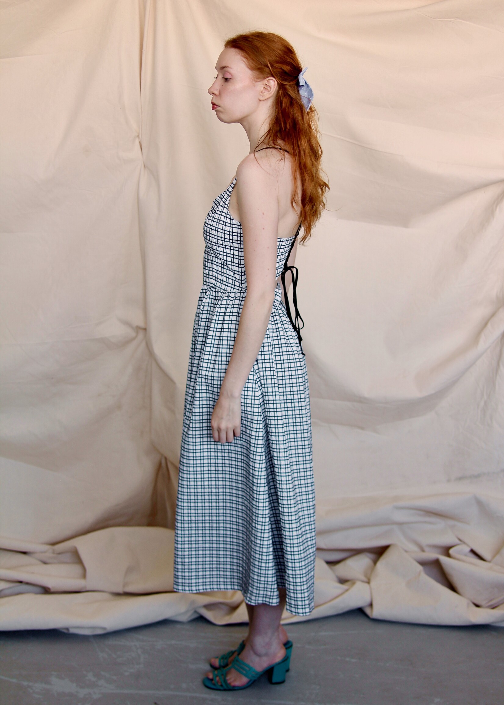 Studio Citizen Studio Citizen Maiden Lace-up Dress - Black and White Check