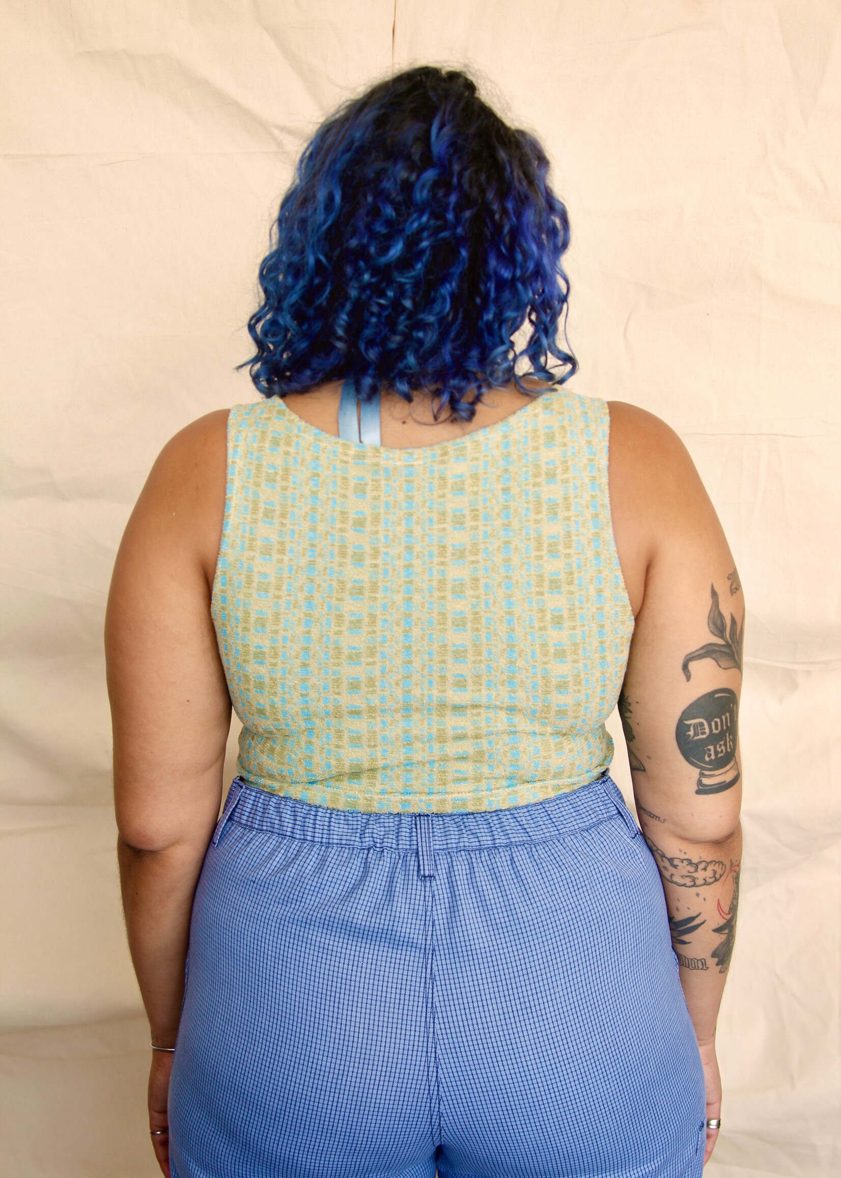 Studio Citizen Studio Citizen Shrug and Tank Top Combo in Moss and Sky Blue