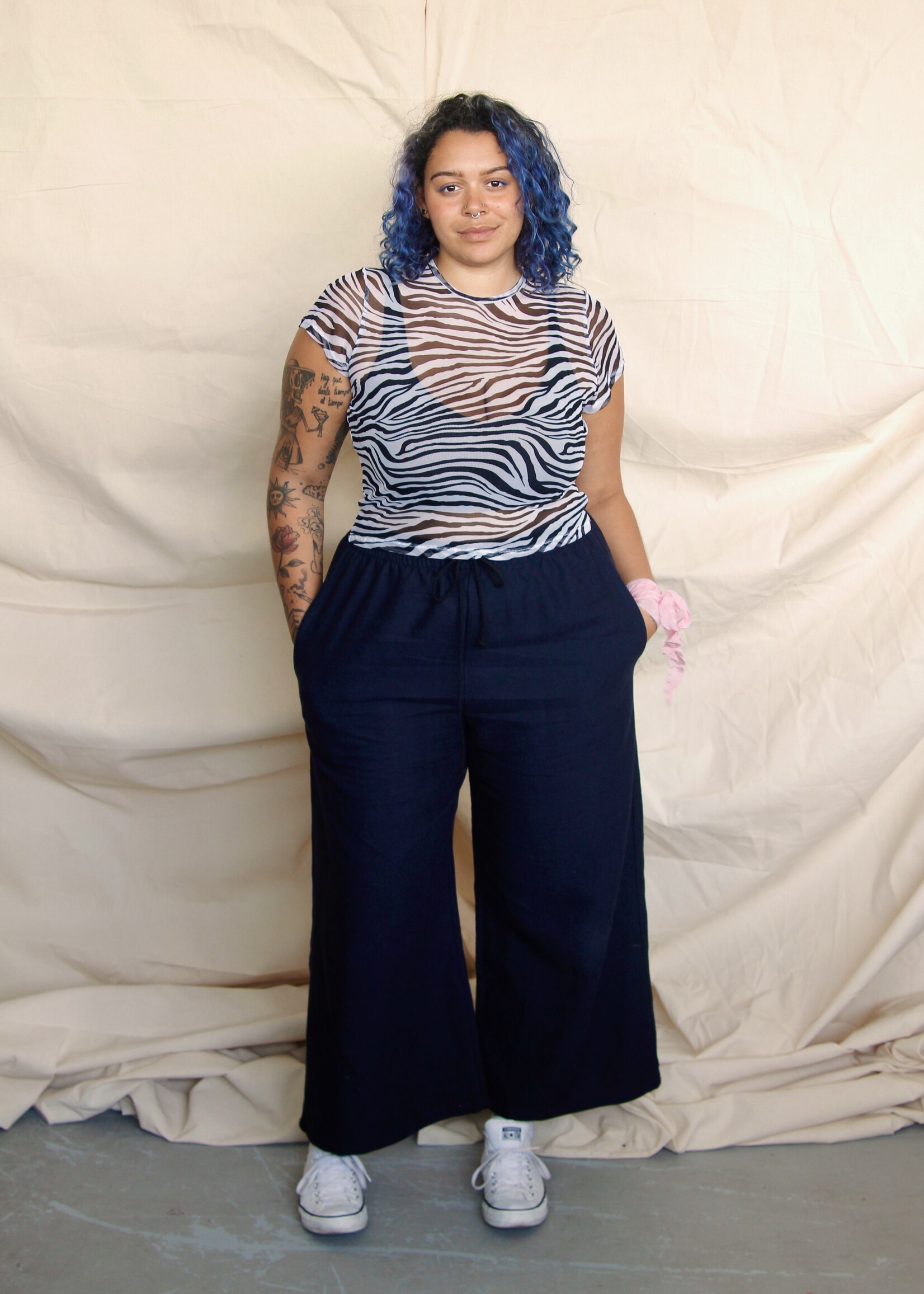 Studio Citizen Studio Citizen Super Relaxed Fit Drawstring Pant in Navy Linen