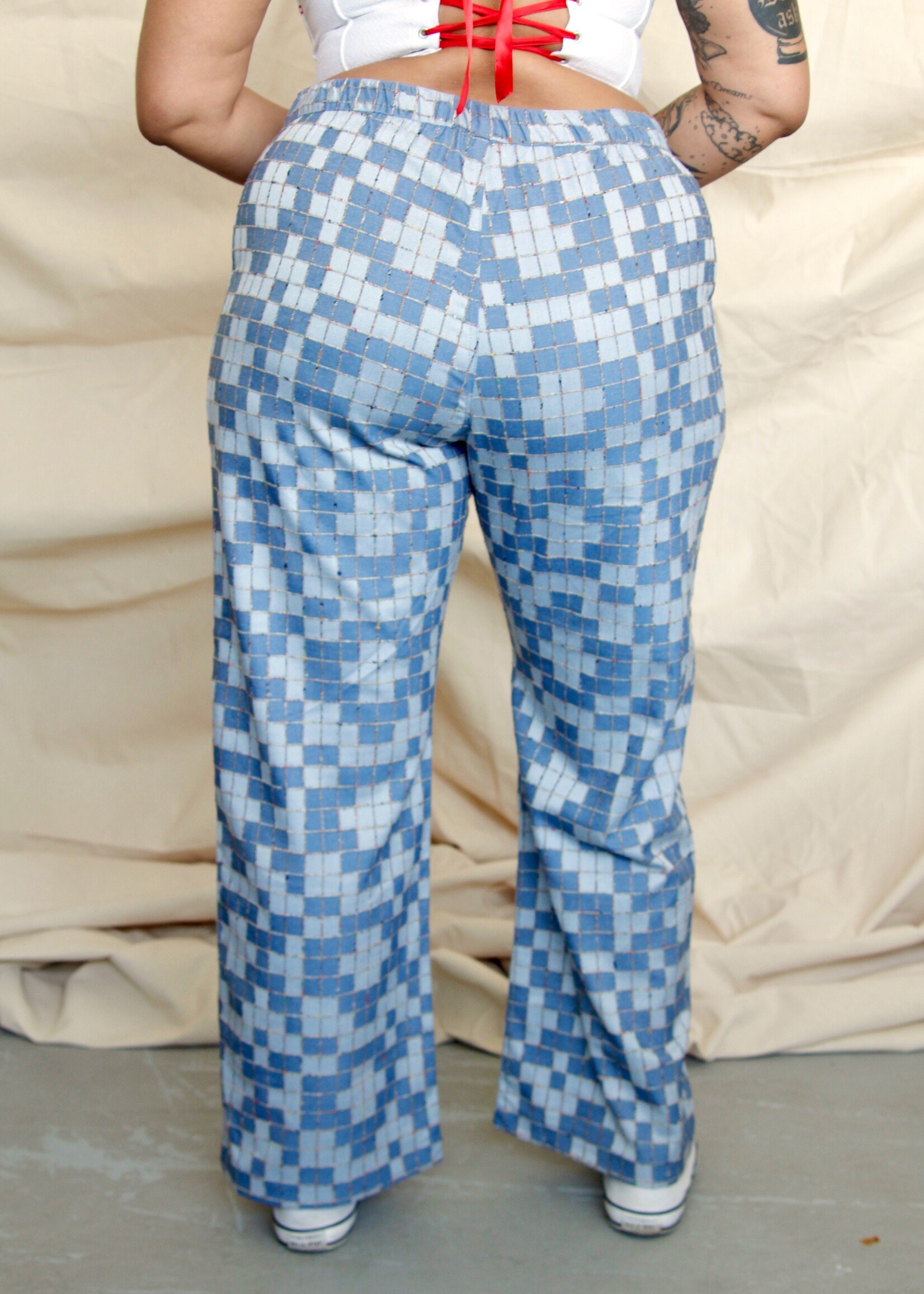 Studio Citizen Studio Citizen Extended Carpenter Pants in Checkered Patchwork