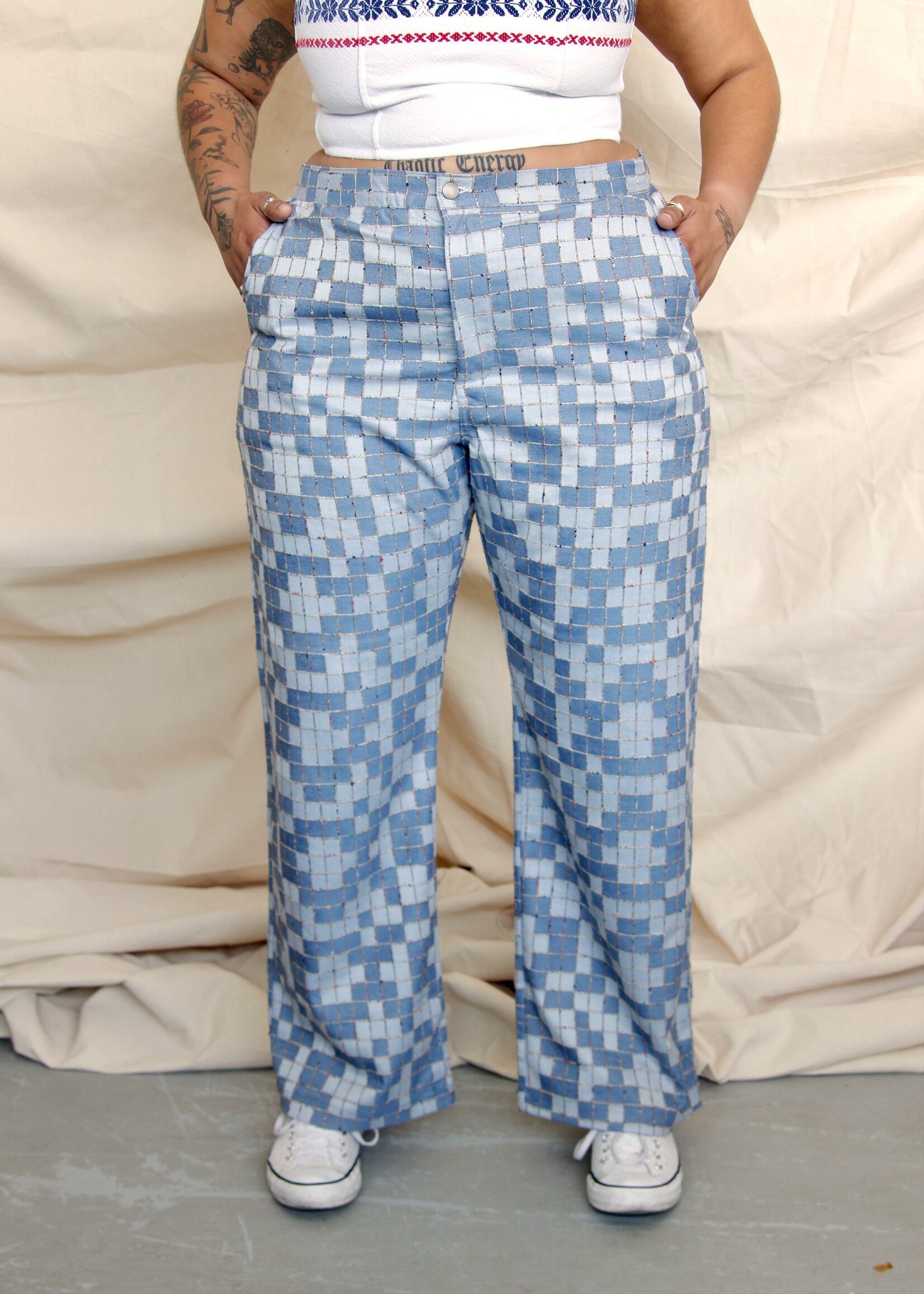 Studio Citizen Studio Citizen Extended Carpenter Pants in Checkered Patchwork