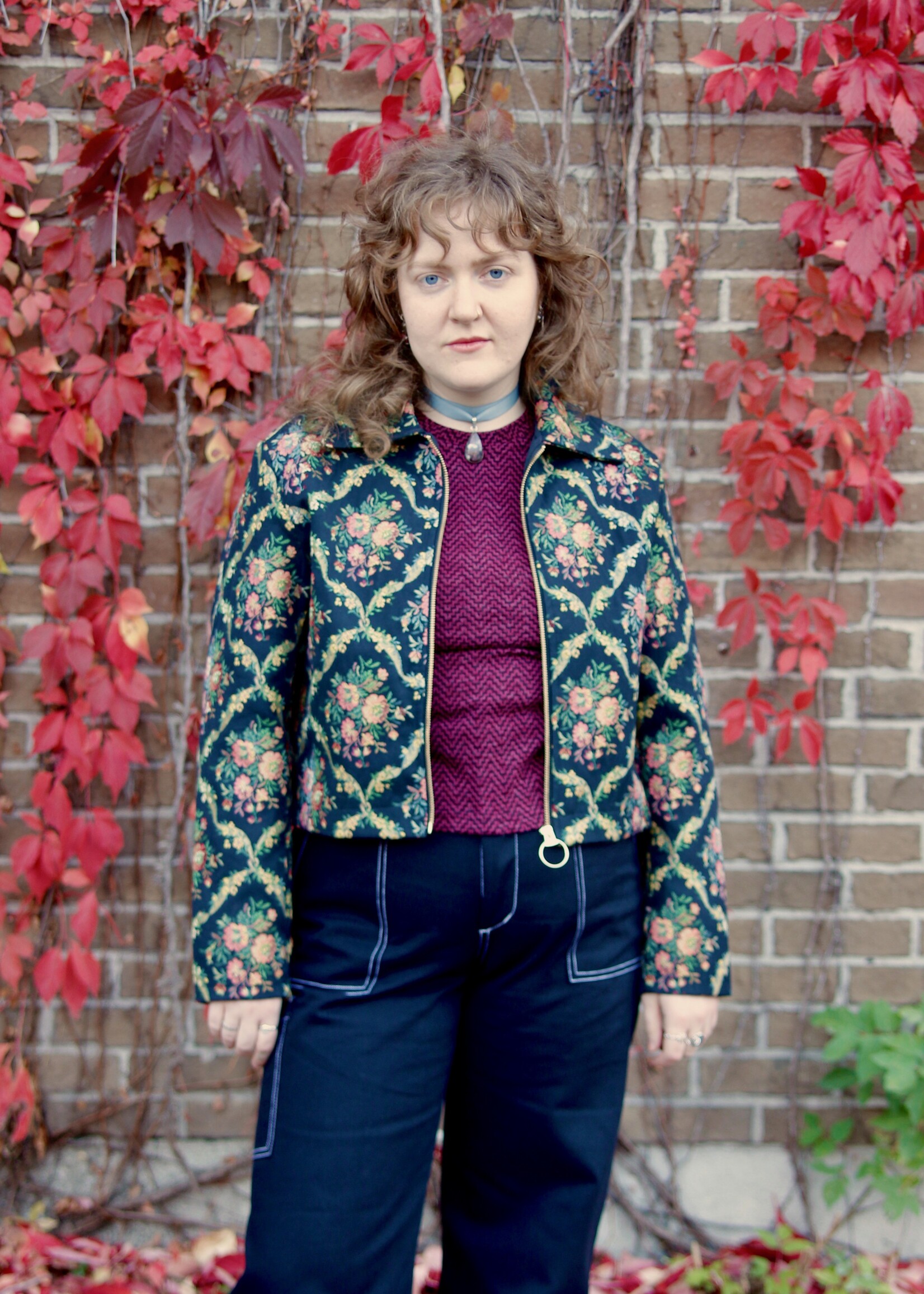 Studio Citizen Studio Citizen Jacket in Black Floral Jacquard