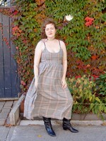 Studio Citizen Maiden Dress in Black, Cream and Orange Plaid