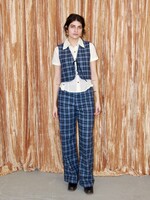 Studio Citizen Studio Citizen Straight Cut Pants in Blue Plaid