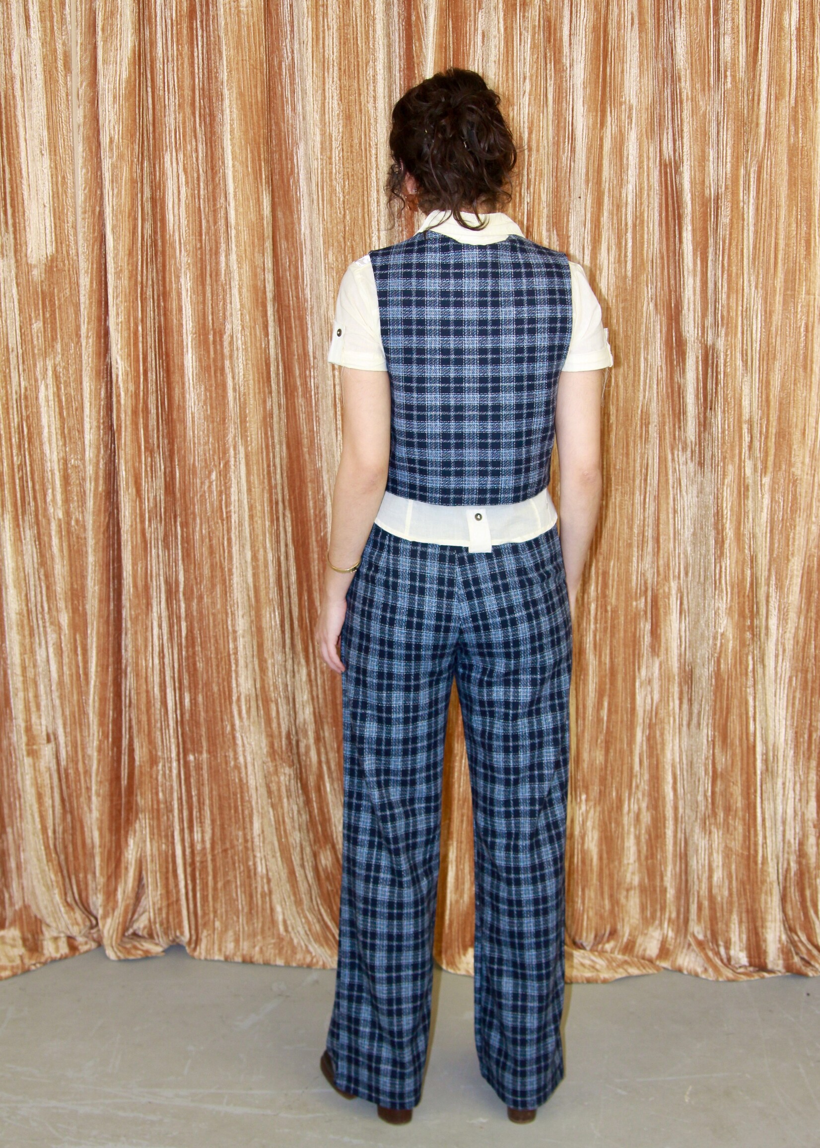Studio Citizen Studio Citizen Straight Cut Pants in Blue Plaid