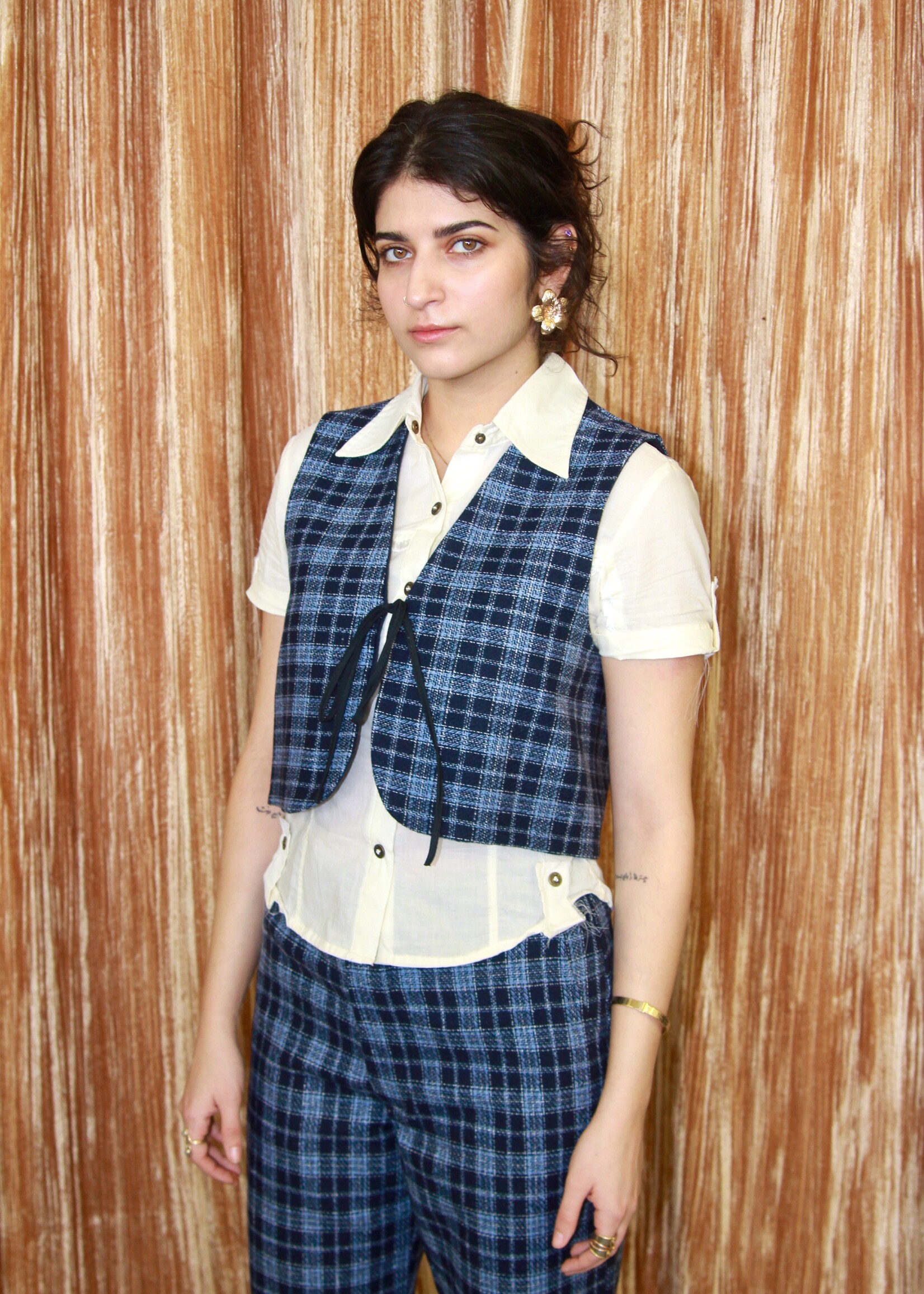 Studio Citizen Studio Citizen Fitted Vest - Blue Plaid