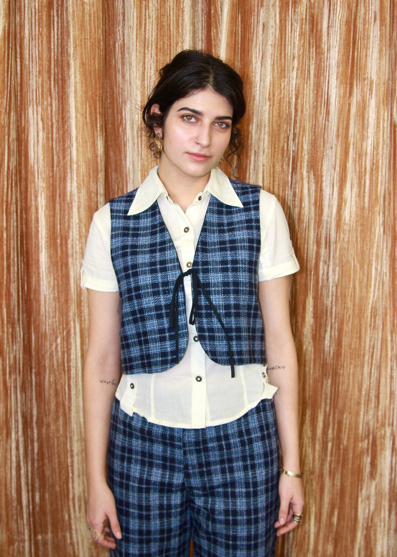 Studio Citizen Studio Citizen Fitted Vest - Blue Plaid