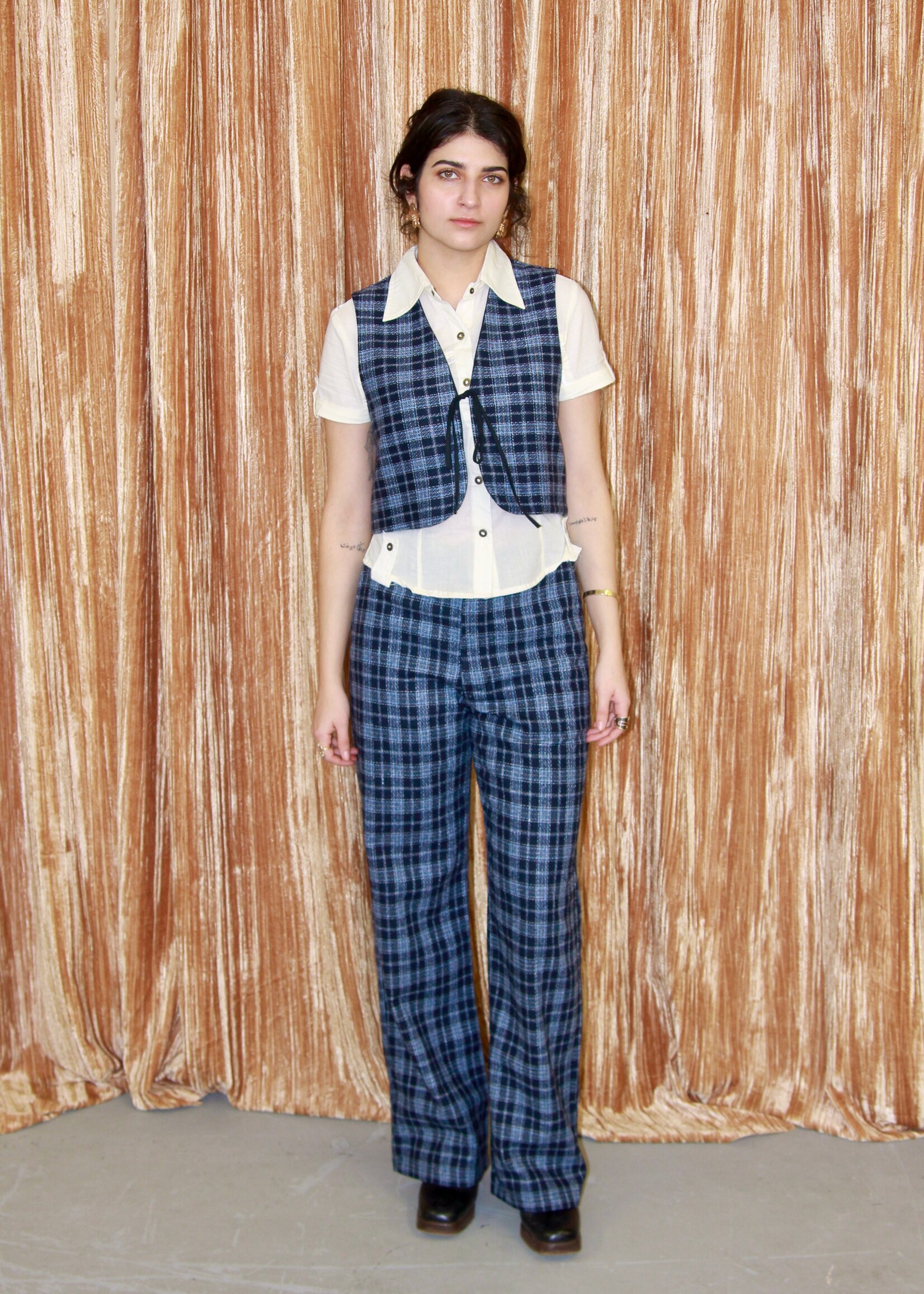 Studio Citizen Studio Citizen Fitted Vest - Blue Plaid
