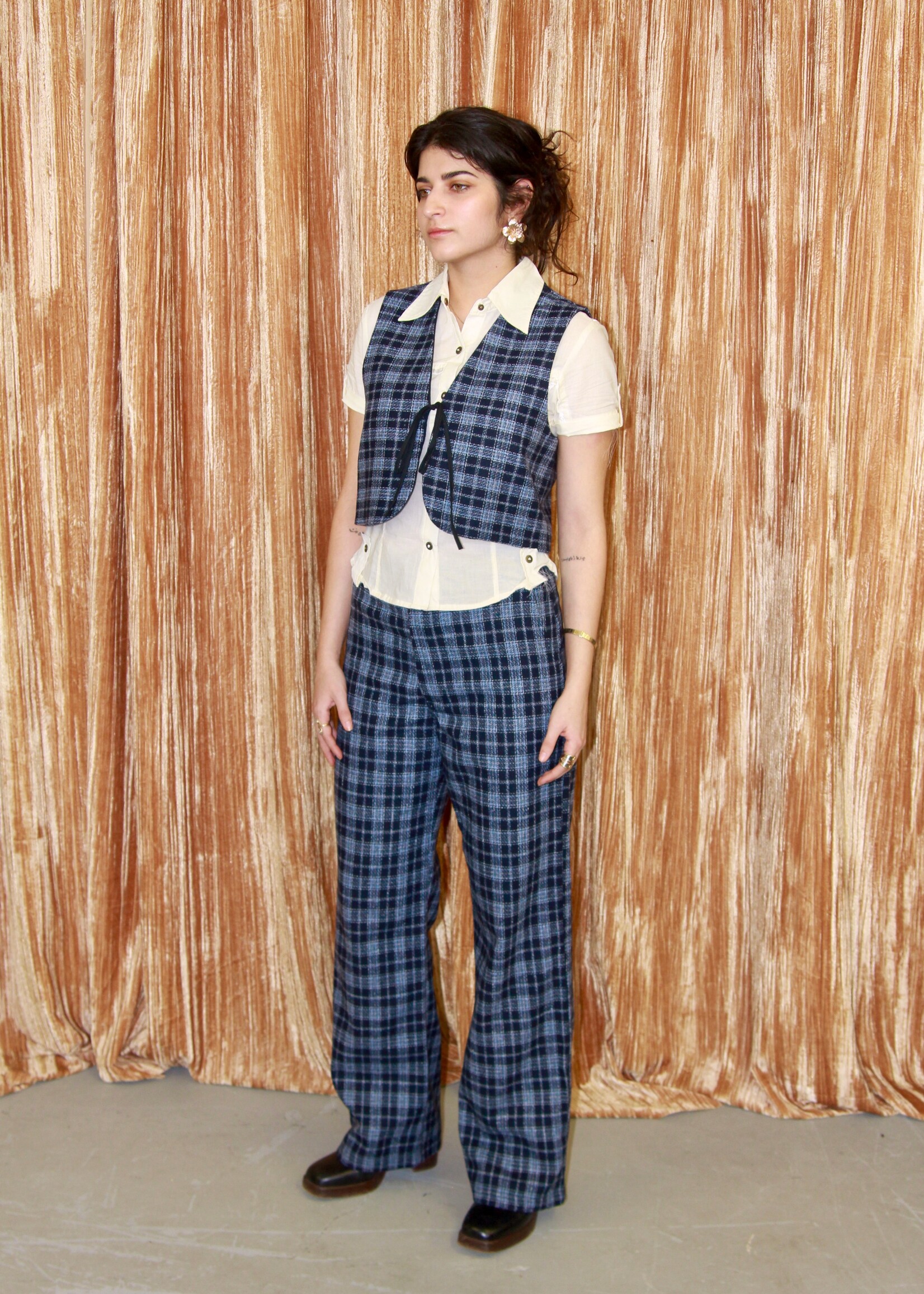 Studio Citizen Studio Citizen Fitted Vest - Blue Plaid