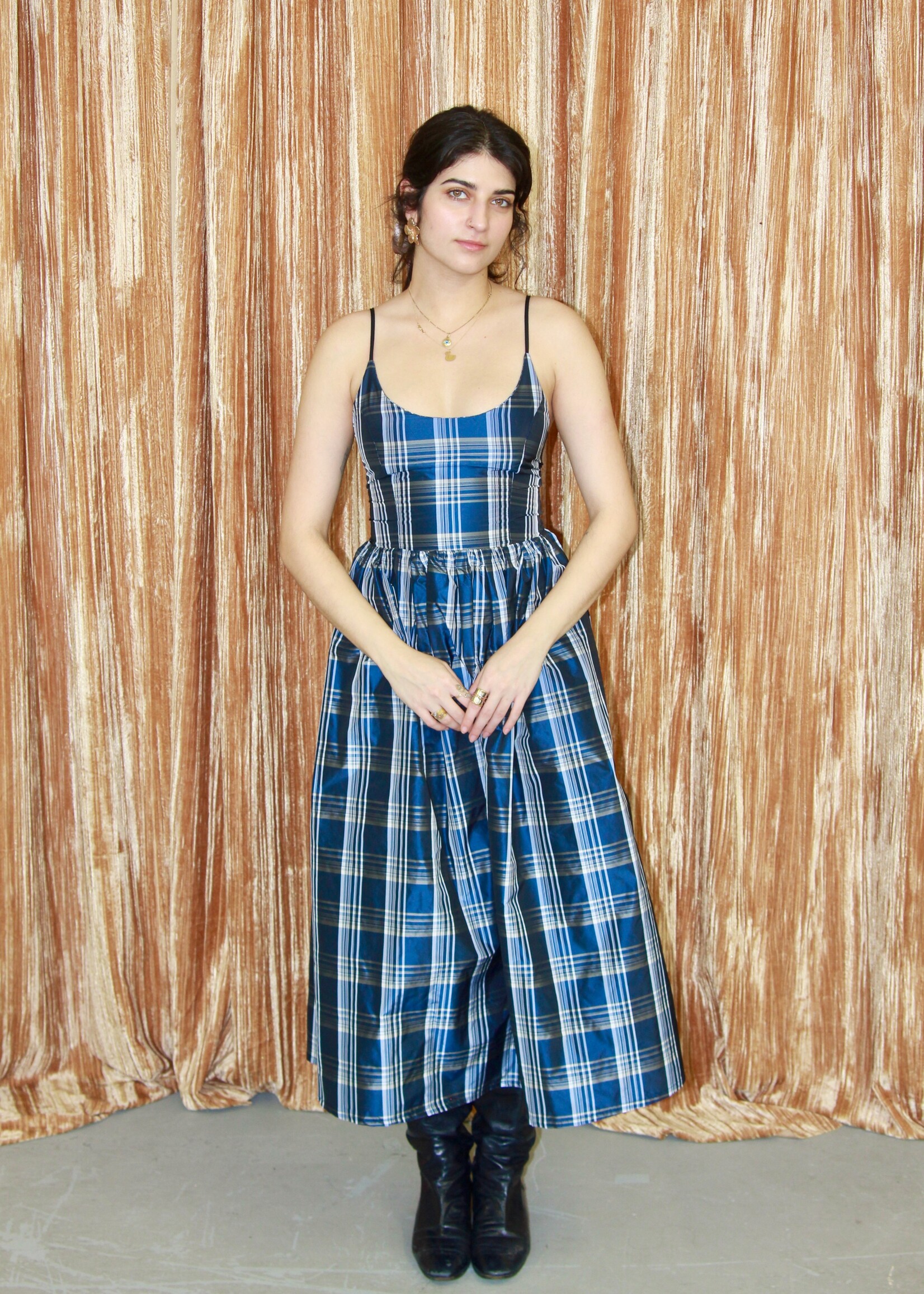 Studio Citizen Studio Citizen Maiden Dress in Blue Plaid