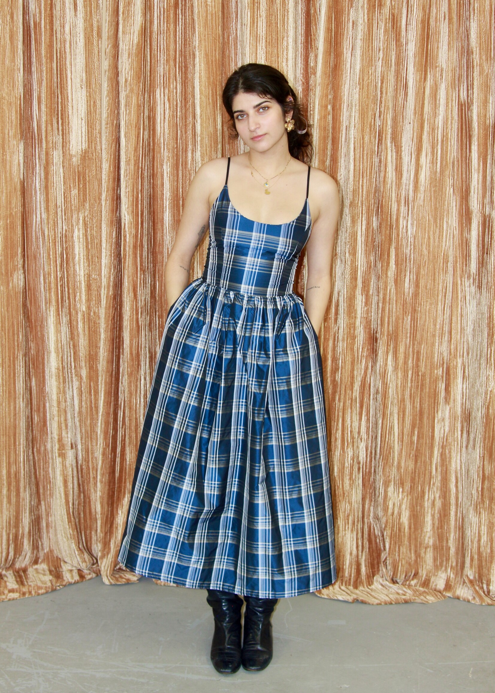 Studio Citizen Studio Citizen Maiden Dress in Blue Plaid