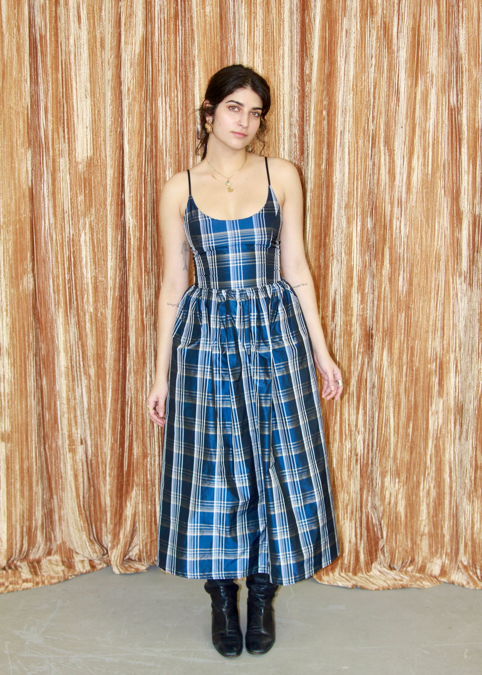 Studio Citizen Studio Citizen Maiden Dress in Blue Plaid