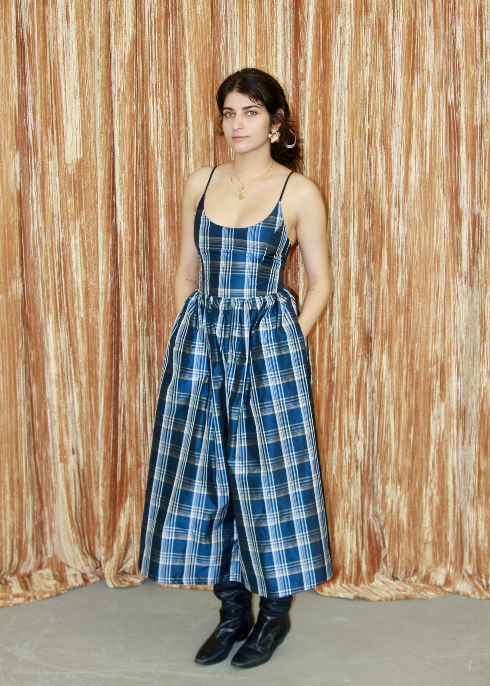 Studio Citizen Studio Citizen Maiden Dress in Blue Plaid