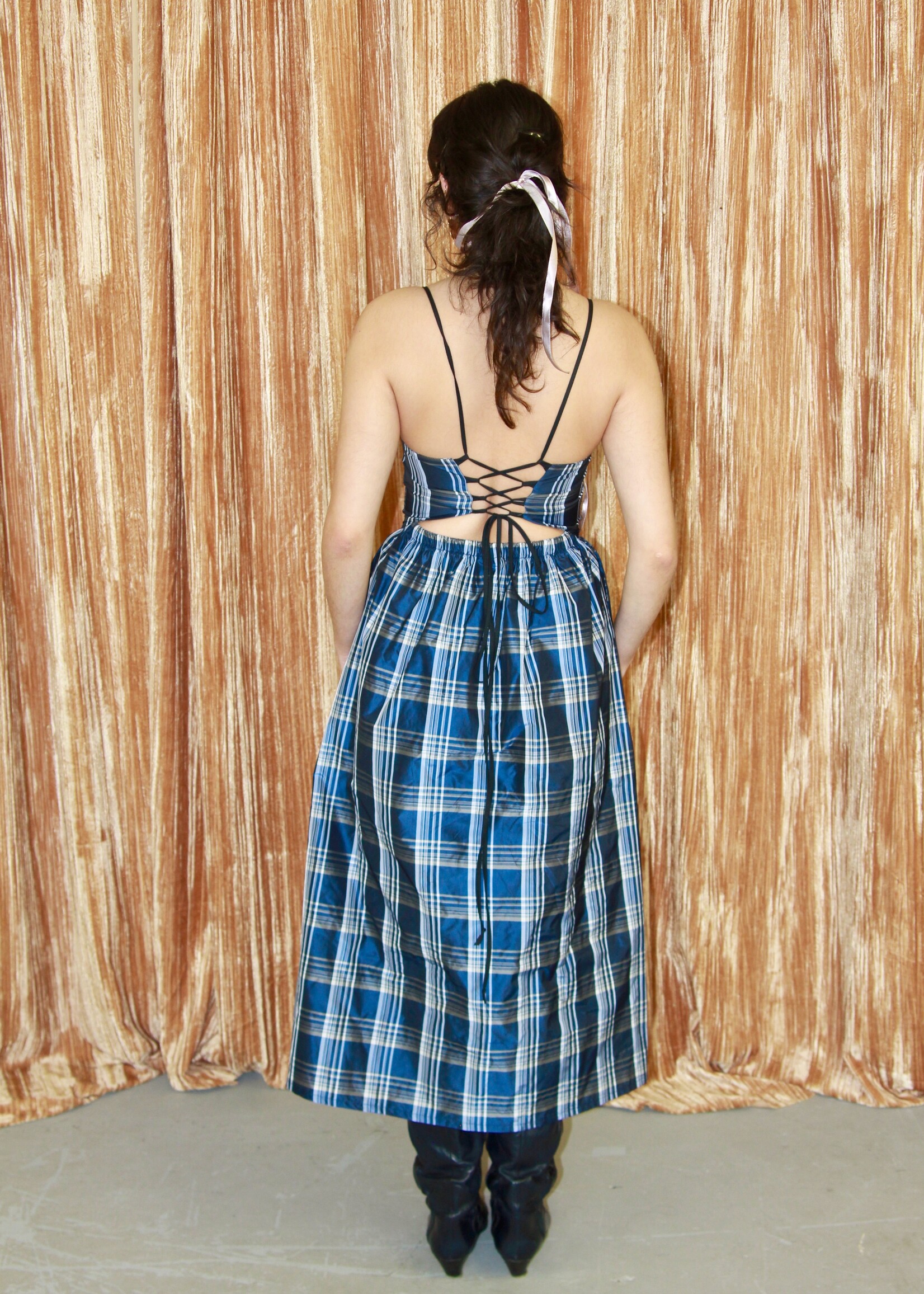 Studio Citizen Studio Citizen Maiden Dress in Blue Plaid
