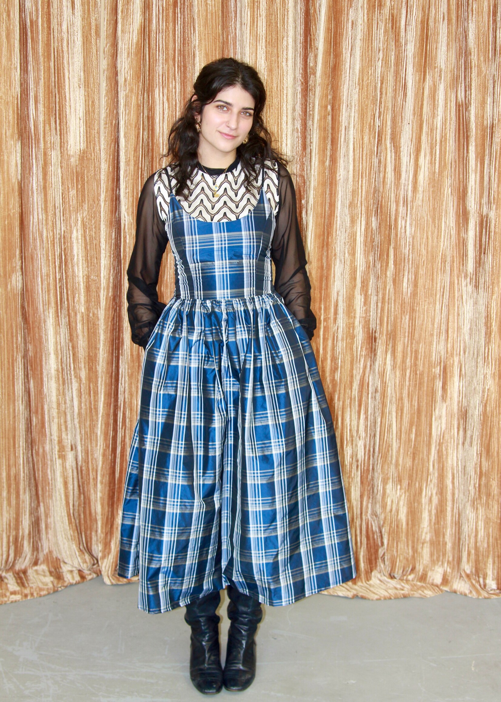 Studio Citizen Studio Citizen Maiden Dress in Blue Plaid