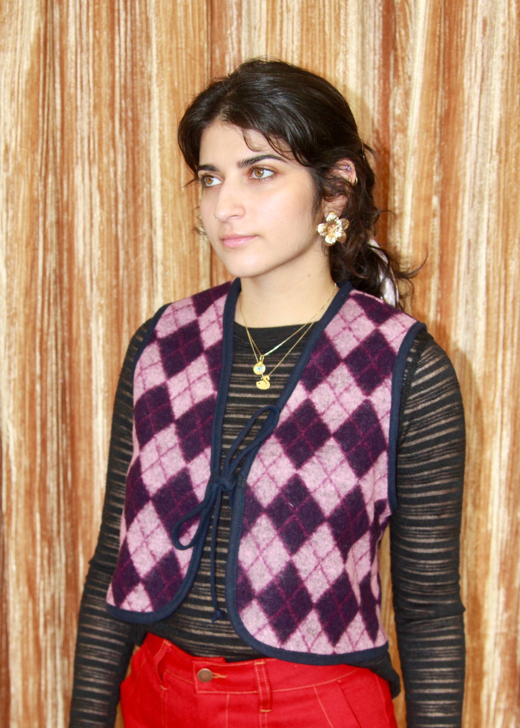 Studio Citizen Studio Citizen Fitted Vest - Purple Wool Plaid
