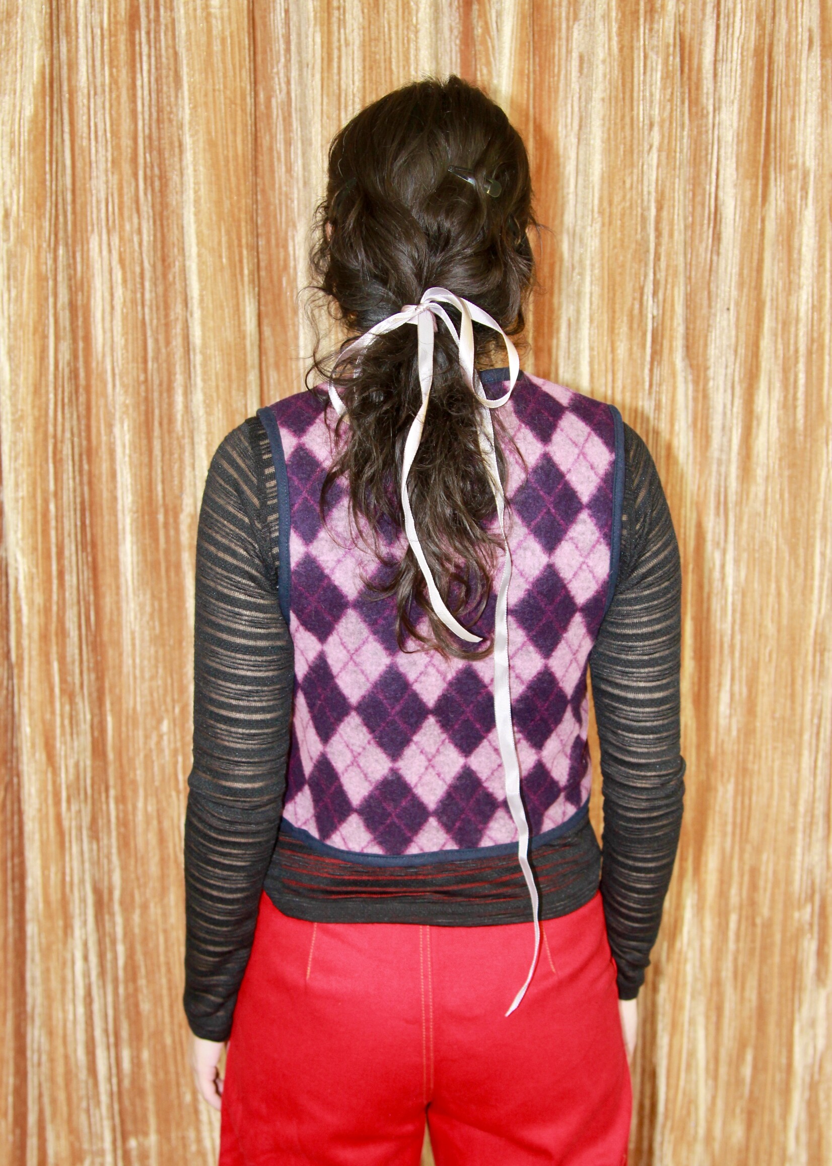 Studio Citizen Studio Citizen Fitted Vest - Purple Wool Plaid