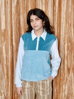 Studio Citizen Studio Citizen Polo Sweater in Blue Velour