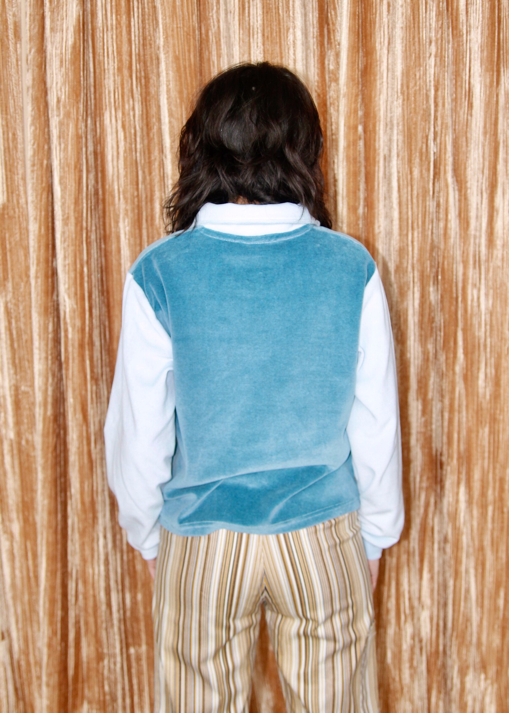 Studio Citizen Studio Citizen Polo Sweater in Blue Velour