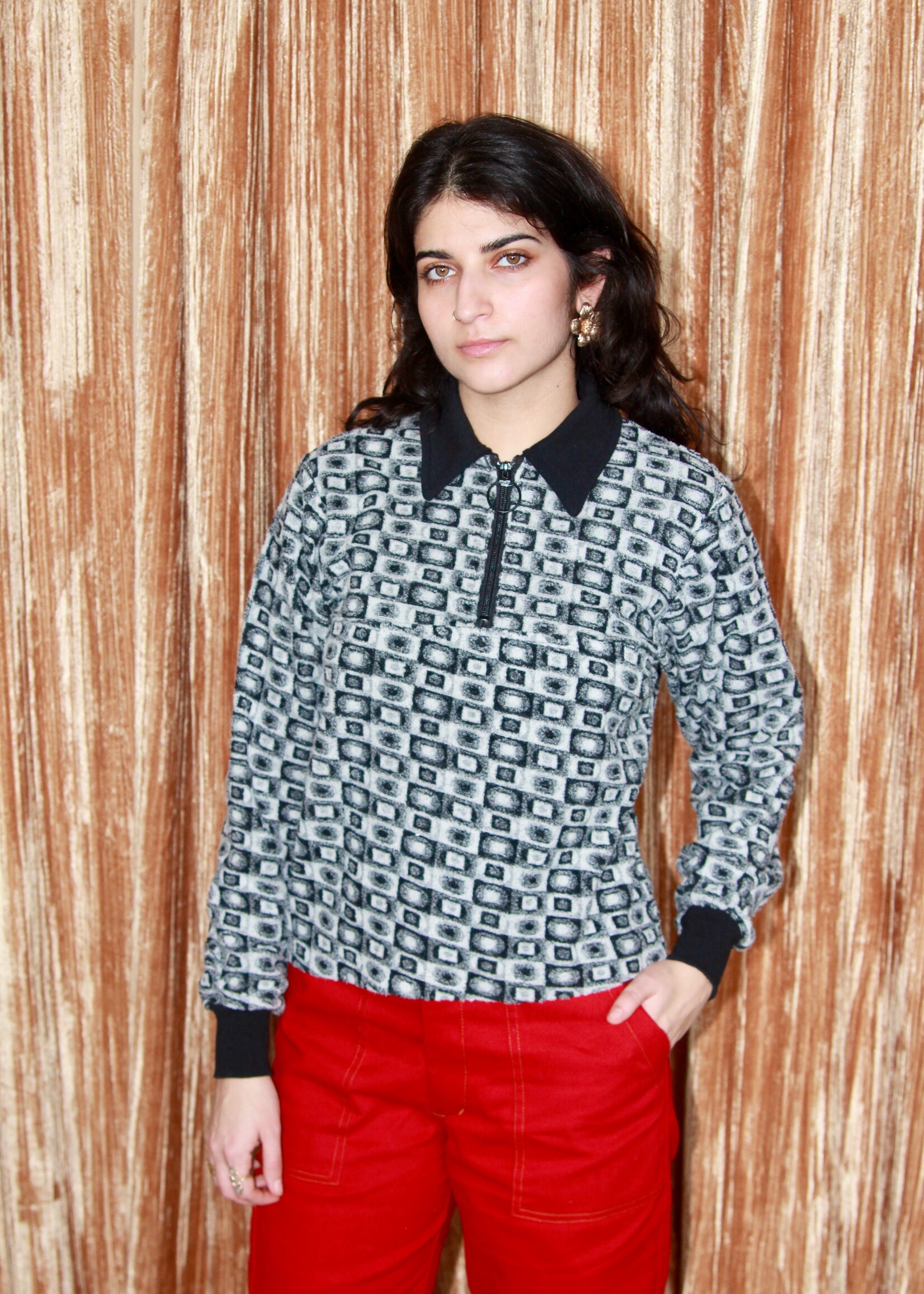 Studio Citizen Studio Citizen Polo Sweater in Black and White