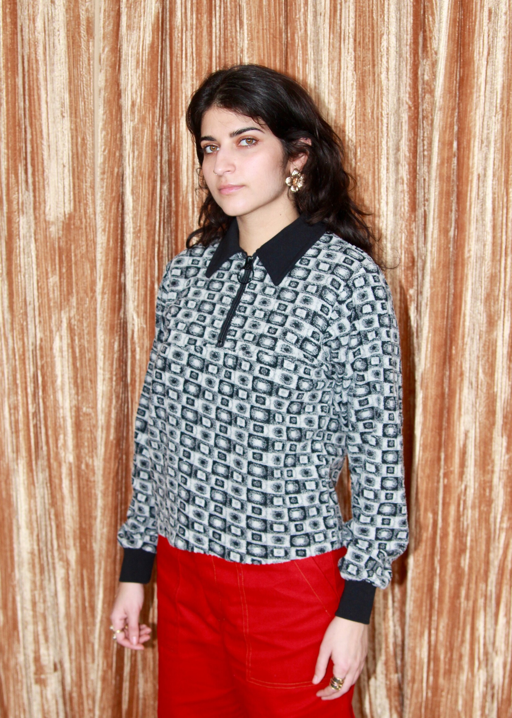 Studio Citizen Studio Citizen Polo Sweater in Black and White