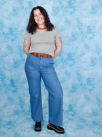 Studio Citizen Carpenter Pants in Blue with Orange Top Stitch