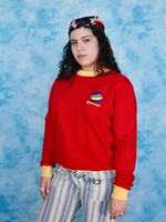 Studio Citizen Crewneck Sweatshirt in Red with Steamé Embroidery